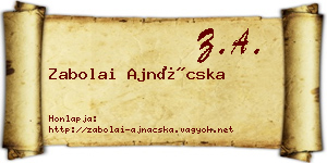 Zabolai Ajnácska névjegykártya